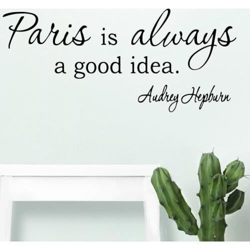 New Paris Quote Wall Art Decal Living Room Decoration Fashion Sticker Walltickers Home Decoration Wallpaper