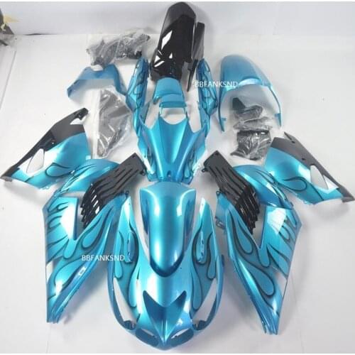 Motorcycle Fairings For Kawasaki Ninja ZX14R06 07 08 09 10 11 ZZ-R1400 2006 - 2011 ABS Plastic Fairing Kit blue Black
