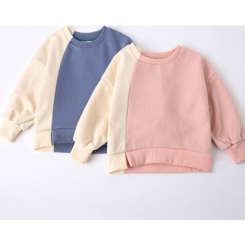 Autumn Baby Girls Boys Color block Sweatshirts Long Sleeve Tops Kids Toddler Boys Pullover Sweatshirt Cotton Striped T-shirt