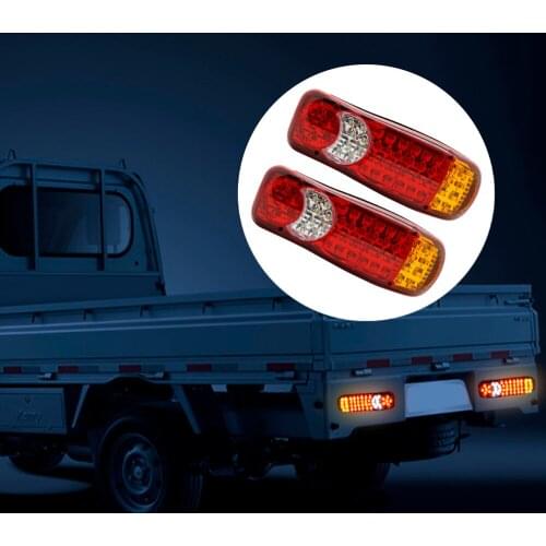 Pair 12v LED Rear Tail Lights Lamps 5 Function Trailer Caravan Truck Van 46 LEDS