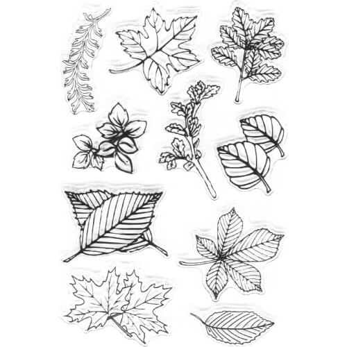Antumn Leaves Clear Stamps Plant Scrapbooking Album Transparent Silicone Leaves Stamps For Card Making