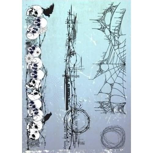 Skull background Transparent Clear Silicone Rubber Stamp Seal DIY Scrapbooking photo Album A0771