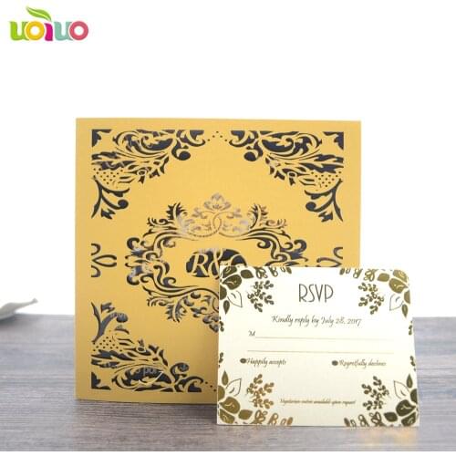 Europe style flower Wedding Cards Luxury! Elegant europe style flower Luxury Wedding Invitations with Free Logo