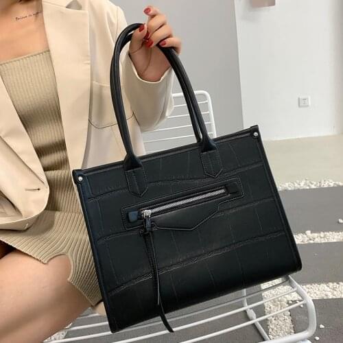 Stone Pattern Women big Tote Luxury Ladies Shoulder bags PU Leather Female Handbags and Purses Designer Travel Shopping Bags