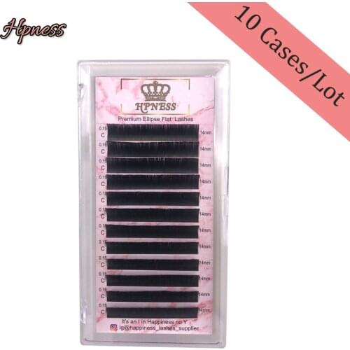 Super Soft Premium Individual Flat Ellipse Split Tips Eyelashes Extension 10 Trays/Lot Ellipse Shaped Lashes For Salon