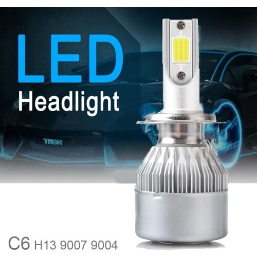 2Pcs C6 Led Car Headlight H7 LED Bulbs H4 880 H11 HB3 9004 HB1 9005 HB4 9006 H13 6000K 72W 12V 7200LM COB Auto Headlamps