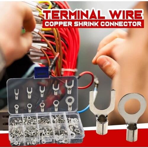 Terminal Wire Brass Shrink Connector 320pcs Cold Pressed 10 In 1 Terminals Wiring Fork Set GQ