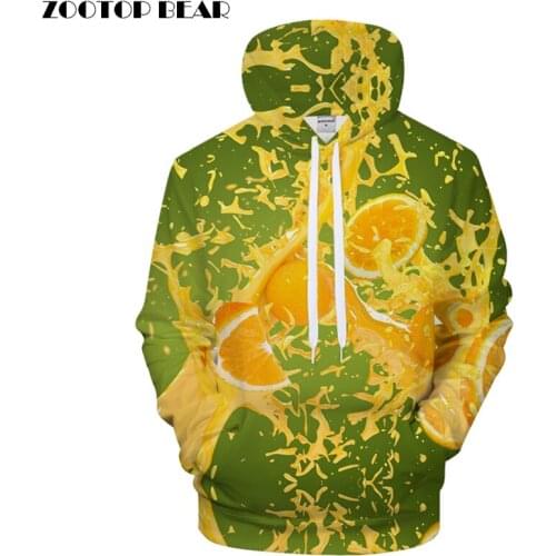 Juice Printed Hoodies Men Women Hoody 3D Fruit hoodie Streetwear Sweatshirts Harajuku Tracksuit Pullover Drop ship ZOOTOP BEAR