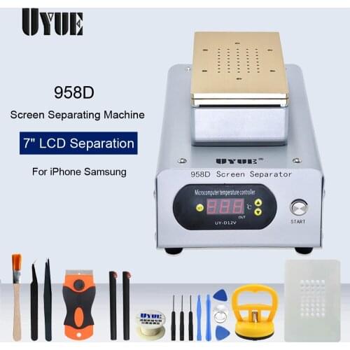 UYUE 958D 7 Inch Built-In Double Vacuum Pump LCD Separator Machine For iPhone Samsung Phone LCD Separation Disassemble Repair