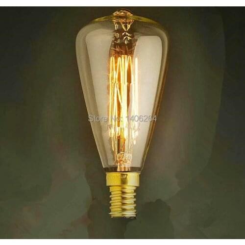 10PCS Marconi Bulb Lamp Vintage Edison Reproduction 40 Watt Clear Glass Fireworks E14 ST48 AC110V 120V 220V 240V Cafe Bar