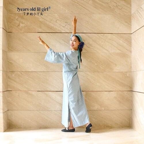 Women Belly Dance Robe Baladi Group Performance Suit Oriental Costume Cotton Long Dress CUU02