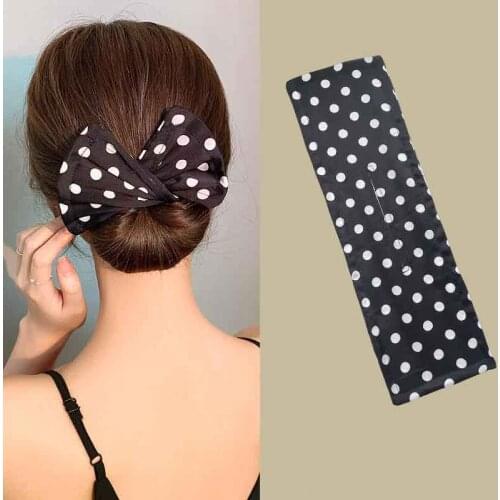 Women Knotted Deft Bun Floral Print Hair Bands Rope Headband Summer Hairpin Braider Makers Fabric Hair Bands Hair Braiding Tool