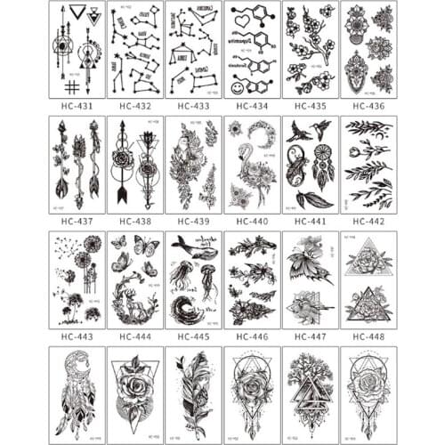 1 PC Temporary Tattoo Sticker Black Roses Design Full Flower Arm Body Art Big Large Fake Tattoo Sticker Fashion Women Girl