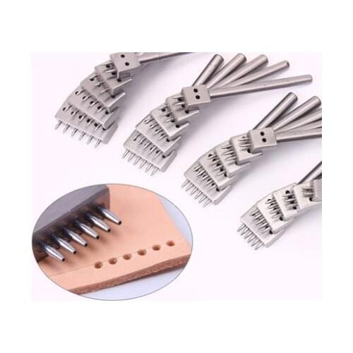 2/3/4/5/6 Prong Leather Hole Punches Leather Spacing 4/5/6/8mm Round Stitching Punch Tools 1mm Hole Diameter Punch Tools