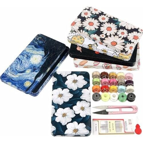 24 pcs/ set Sewing Kits DIY Multi-function Sewing Box Set for DIY Quilting Stitching Embroidery Thread Sewing Accessories
