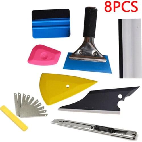 8in1 Squeegee Car Window Tinting Auto Film Install Wrapping Applicator Scratch-Less Tools Kit