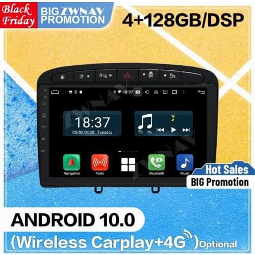 128G Carplay Android Screen DVD Player Car For Peugeot 308 2007 2008 2009 2010 2011 2012 2013 WiFi GPS Navi Auto Radio Headunit