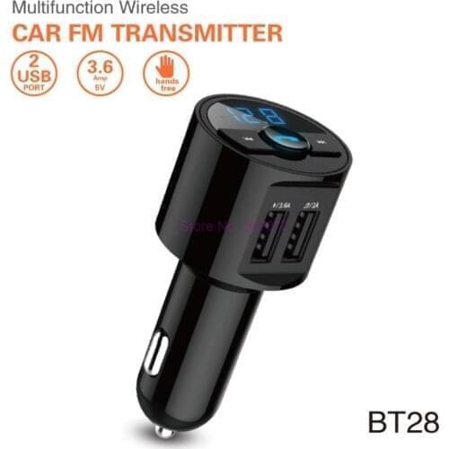 By DHL or Fedex 20pcs 3.6A Quick USB Charger Bluetooth Car Kit FM Transmitter Audio Music Mp3 Player Phone Wireless Carkit