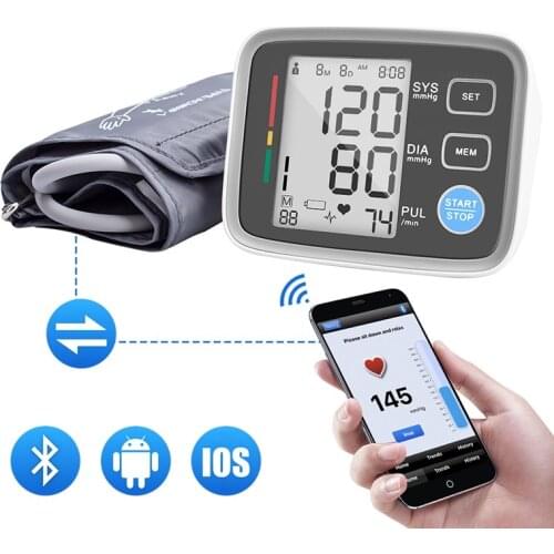 Bluetooth-compatible Upper Arm Blood Pressure Monitor Automatic Sphygmomanometer Tonometer Blood Pressure Heart Beat Rate Meter