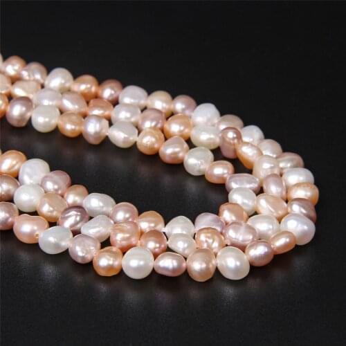 Natural Freshwater Pearls Beads For Jewelry Making Handmade DIY Charm Women Bracelet Necklace Accessories 14'' 6-7mm Fashion