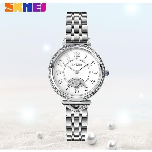 Top Luxury Womens Watches Dress Wristwatch Fashion Ladies Casual Steel Watch SKMEI Quartz Clock Girls Watch For Gift