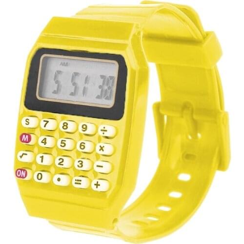 G5AA Fad Children Silicone Date Multi-Purpose Kids Electronic Calculator Wrist Watch