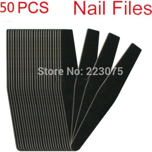 Nail Art Tip 100/180 Black Trapezoidal Shape File Sanding for Nail Art Tips Buffer Buffing Manicure Tool DIY 50 pcs /lot