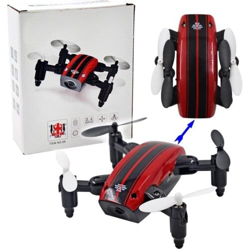 EBOYU(TM) S9 Mini Foldable Nano RC Quadcopter Drone 2.4G 4CH 6-Axis Speed Switch With Headless One Key Return RC UFO Aircraft