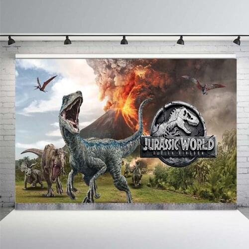 Jurassic World Photography Backdrop Dinosaur Safari Jungle Party Backdrops for Birthday Decorations Photo Background