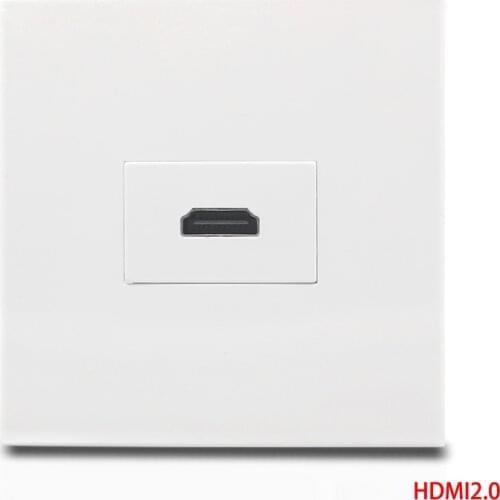 HDMI2.0 Female To Female Wall Outlet White Color HDMI Faceplate Socket 86x86mm