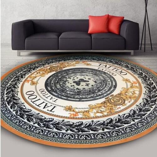 European-style Round Non-slip Rug Indoor Door Home Door Mat Chair Mat Area Mat Yoga Mat Living Room Bedroom