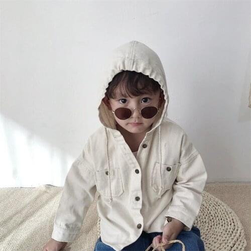 Boys Jackets Casual Korean Denim Jacket for Girls Kids Clothing Outerwear Autumn High Quality Hooded Toddler Baby Coats 2019