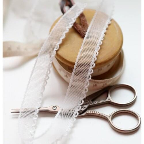 5 Meters/lot Width 1.7cm Milk White Handicrafts Embroidered Net Lace Trim Ribbon Wedding/Birthday/Christmas/Bow Decorations