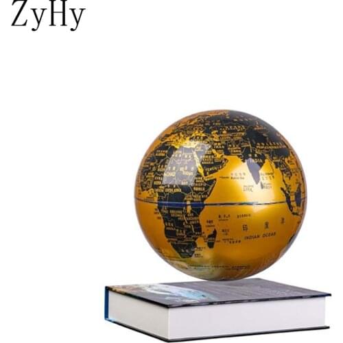Nautical Style Magnetic Levitation Globe, With Book, Decorative Artwork, Novel And Peculiar Gift Suitable For Study Bedroom