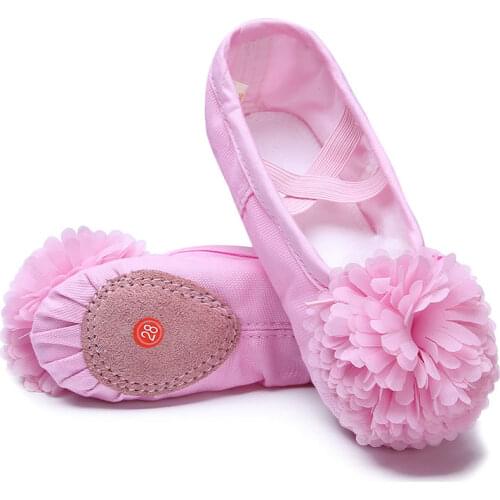 Lovely Canvas Soft Sole Girls Children Lace Ballet Practice Dance Shoes for Kids Ballet Shoes Dance