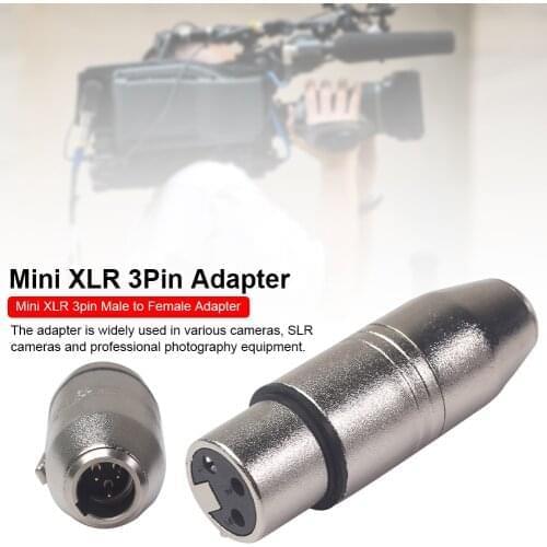 Mini 3pin Adapter XLR Male To Female Converter With Full Metal Housing For Various Cameras SLR Cameras Photography Equipment