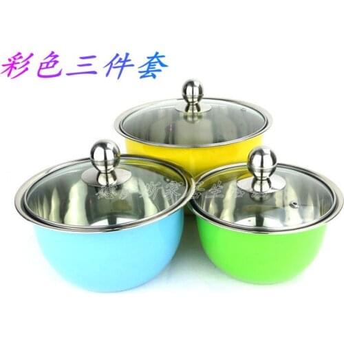 Multi-purpose stainless steel multicolour soup cup set piece set pot multicolour soup cup small soup cup colorful series
