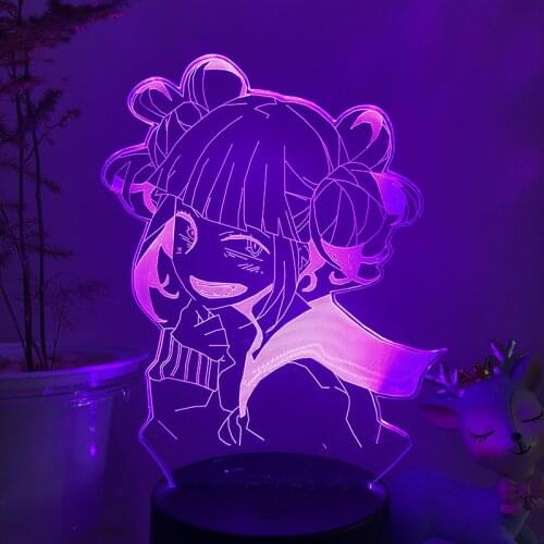 MY HERO ACADEMIA Himiko Toga 3D Night Light Bedroom Decoration Cosplay LED Table Lamp Cross My Body Desk Light Holiday Gift