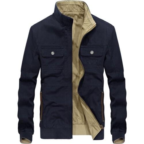 2019 new arrival fashion men jacket coat cotton outfit two sides wearable zipper outwear spring autumn men casual blouse tops