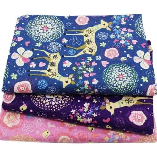 Printed Cotton Linen Fabric For Sewing Quilting DIY Christmas Cloth Of Curtain Bag Cushion Furniture Sofa Cover Material