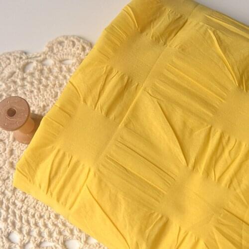 One meter High quality cotton fabric Salt shrinkage process tissu High-end dresses clothes material