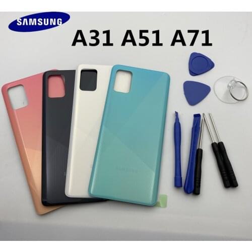 Original Back Glass Replacement parts For Samsung Galaxy A31 A315 A51 A515 A71 A715 Battery Cover Rear Door Housing with sticker