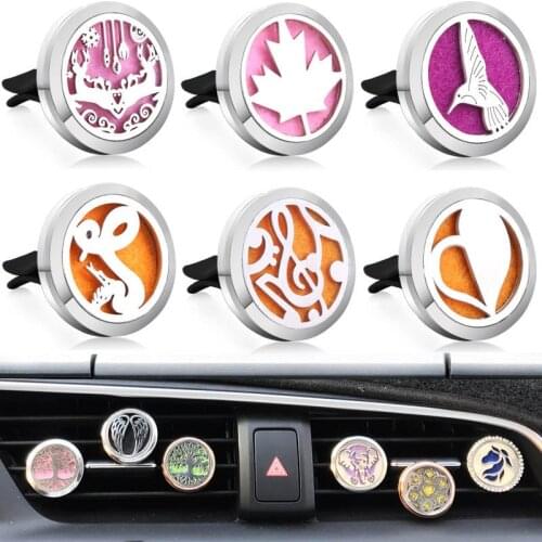 Maple leaf heart shaped Perfume Diffuser car Clip Locket Stainless Steel Vent Freshener Essential Oil Diffuser Car Accessories