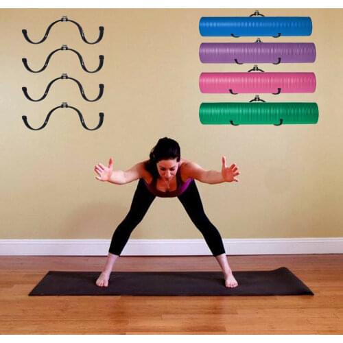 Foam Roller & Yoga Mat Storage Rack. Easy Wall Mount. Full Hardware. 4pcs/Set
