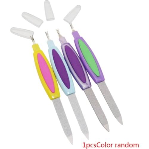 2 in 1 Double Sided Nail Files Edge Manicure Grooming DIY Manicure Pedicure Tool Nail Files Dead Skin Fork Manicure Tool