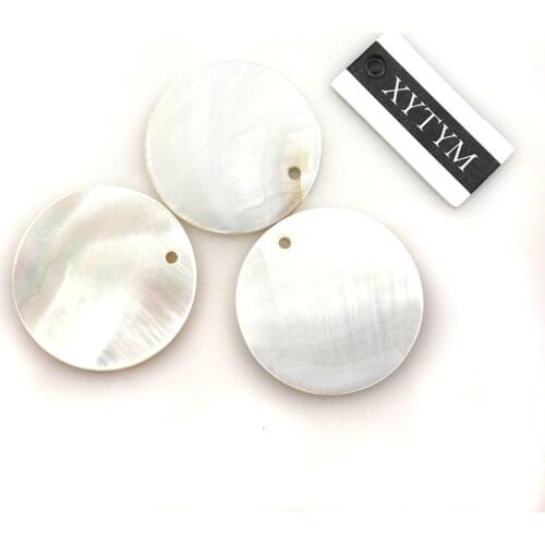Natural Shell Earring Pendants, 30mm Round Shell Charms For DIY Free Shipping