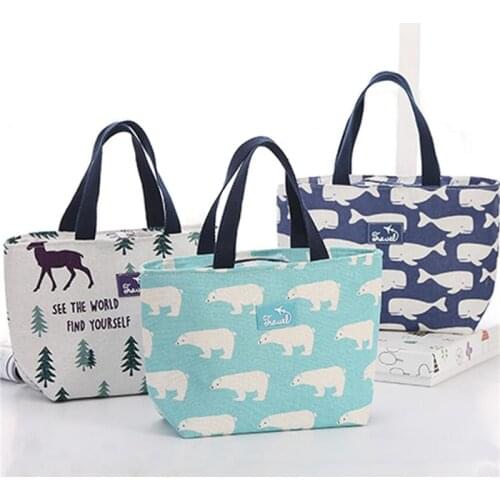 Lunch Bag For Women Funny Cartoon Kids Bento Cooler Bags Flamingo Thermal Breakfast Food Box Portable Picnic Travel