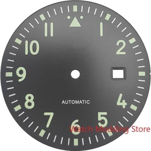 Super Green Luminous 12Hours 35.5mm Black Blue Pilots Sterile Watch Dial Fit Miyota8215 DG2813 ETA2824/2836 Mov't