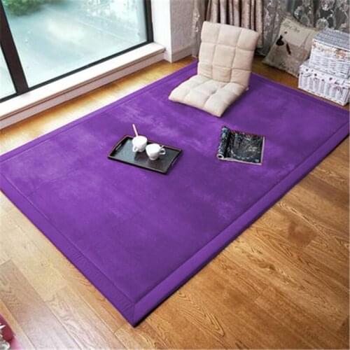 Tatami mat living room bedroom thick coral fleece carpet children crawling mat baby bedside blanket Childrens room crawling mat