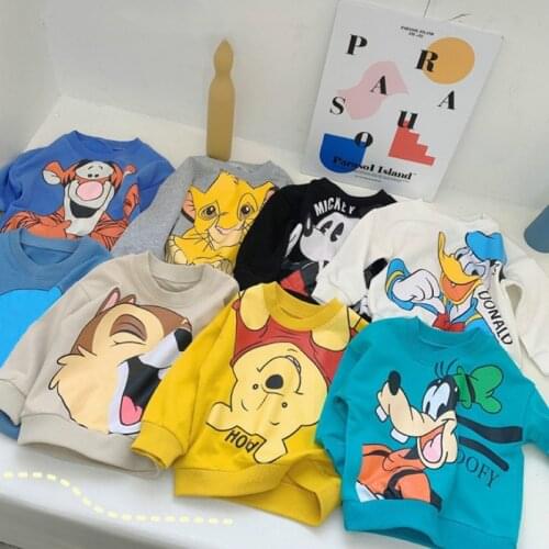Boys Girls Hoodies Cartoon Pattern Autumn Winter Outwear Children Sweatshirts for Kids Clothes Baby Boys Girls Pullovers 2-8Y